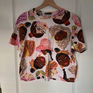 🎉 3/$15 Zara Women's Women Graphic Print Top L